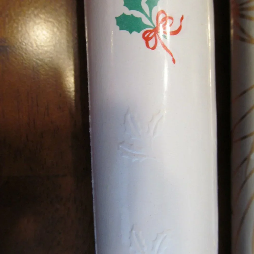 Vintage NEW Hallmark Wrapping Paper Holly Candy Cane ~ 5 Rolls New in Packages